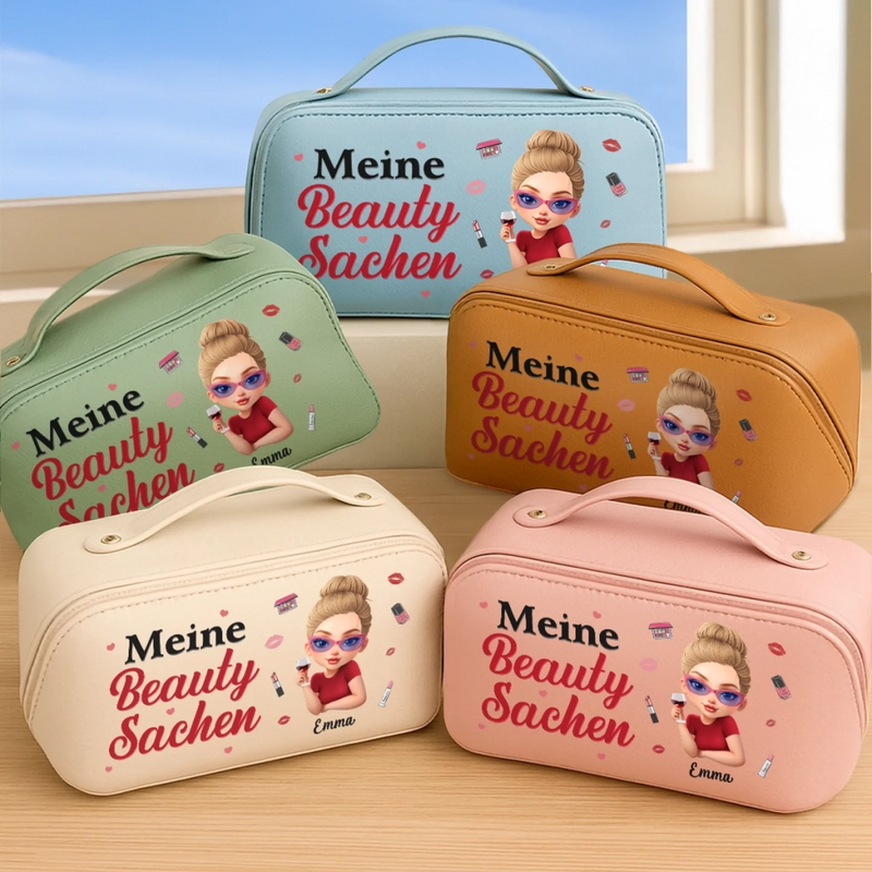 Personalisierter Reise-kulturbeutel Aus Pu-leder – Geburtstagsgeschenk Für Frauen, Beste Freundinnen, Schwestern, Freundinnen Oder Für Dich Selbst – Meine Beauty Sachen