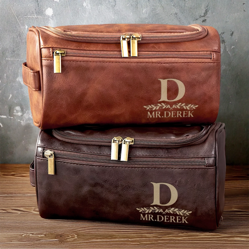 Personalisierte Leder-kulturtasche mit Gravur - Personalisierte Weihnachts- und Geburtstagsgeschenke für Papa, Bruder, Sohn, Ehemann, Trauzeugin, beste Freunde – Nie Aus Der Mode