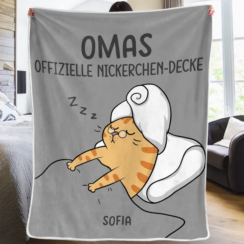 Personalisierte Decke - Geschenk für Tierbesitzer und Tierliebhaber, Oma, Mama – Offizielle Nickerchen-Decke