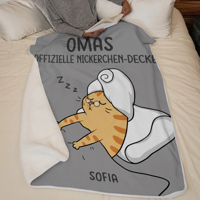 Personalisierte Decke - Geschenk für Tierbesitzer und Tierliebhaber, Oma, Mama – Offizielle Nickerchen-Decke