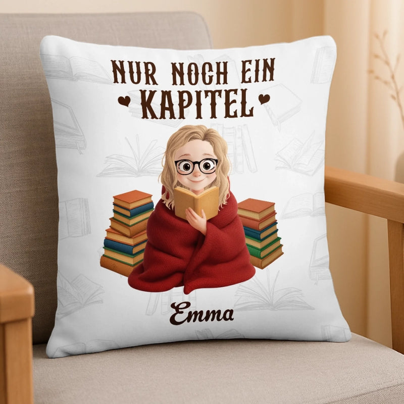 Personalisiertes Taschenkissen - Geschenke Für Buchliebhaber, Bücherwürmer, Leser - Nur Noch Ein Kapitel
