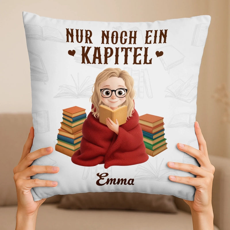 Personalisiertes Taschenkissen - Geschenke Für Buchliebhaber, Bücherwürmer, Leser - Nur Noch Ein Kapitel