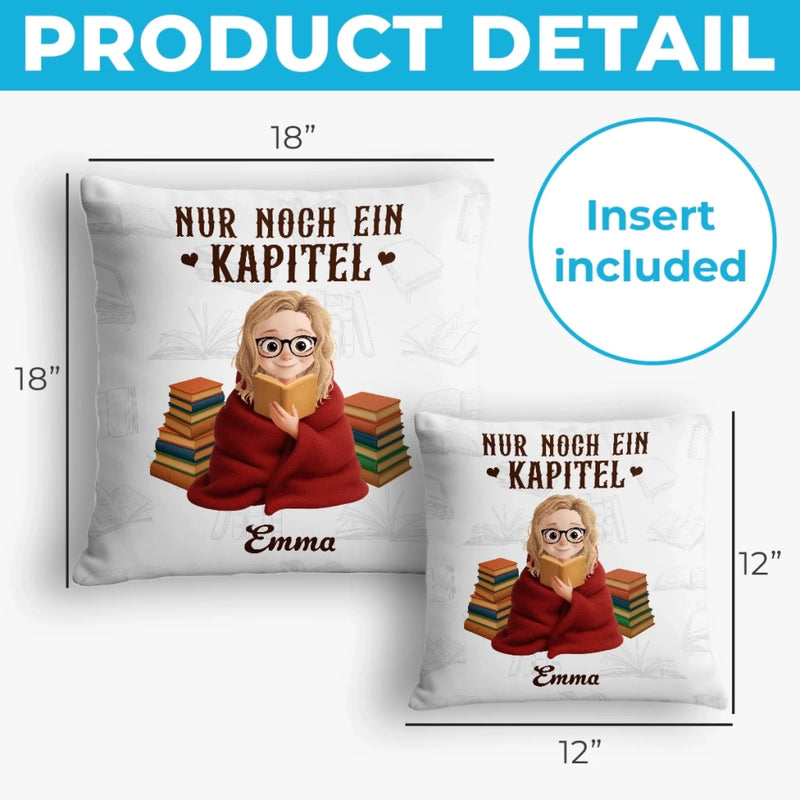 Personalisiertes Taschenkissen - Geschenke Für Buchliebhaber, Bücherwürmer, Leser - Nur Noch Ein Kapitel