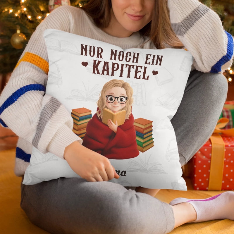 Personalisiertes Taschenkissen - Geschenke Für Buchliebhaber, Bücherwürmer, Leser - Nur Noch Ein Kapitel