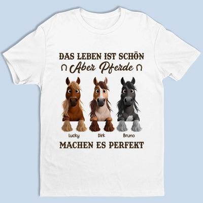 Personalisierte Unisex-T-Shirt, Premium-T-Shirt, Hoodie Personalisierte Geburtstagsgeschenke Für Männer Und Frauen, Pferdeliebhaber – Im Ernst, Mach Das Tor Zu