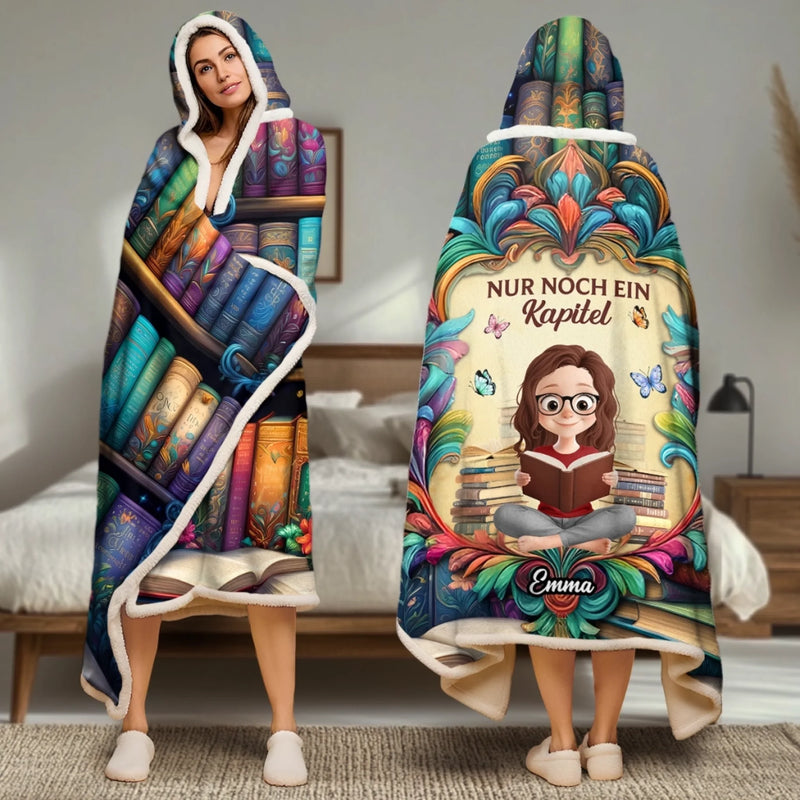Personalisierte Affirmationsdecke, Hoodiedecke - Personalisierte Weihnachtsgeschenke Für Buchliebhaber, Bücherwürmer, Leser - Psst... Ich Lese
