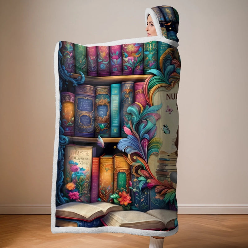 Personalisierte Affirmationsdecke, Hoodiedecke - Personalisierte Weihnachtsgeschenke Für Buchliebhaber, Bücherwürmer, Leser - Psst... Ich Lese