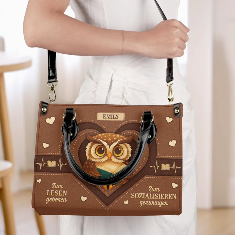 Personalisierte Lederhandtasche nach Maß - Personalisierte Weihnachtsgeschenke Für Buchliebhaber, Bücherwürmer, Leser - Nur Ein Mädchen, Das Bücher Liebt