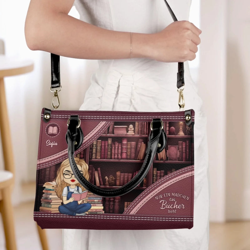 Personalisierte Lederhandtasche nach Maß - Personalisierte Weihnachtsgeschenke Für Buchliebhaber, Bücherwürmer, Leser - Nur Noch Ein Kapitel