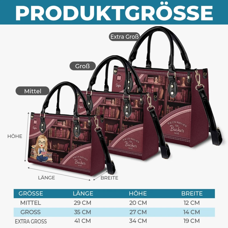Personalisierte Lederhandtasche nach Maß - Personalisierte Weihnachtsgeschenke Für Buchliebhaber, Bücherwürmer, Leser - Nur Noch Ein Kapitel
