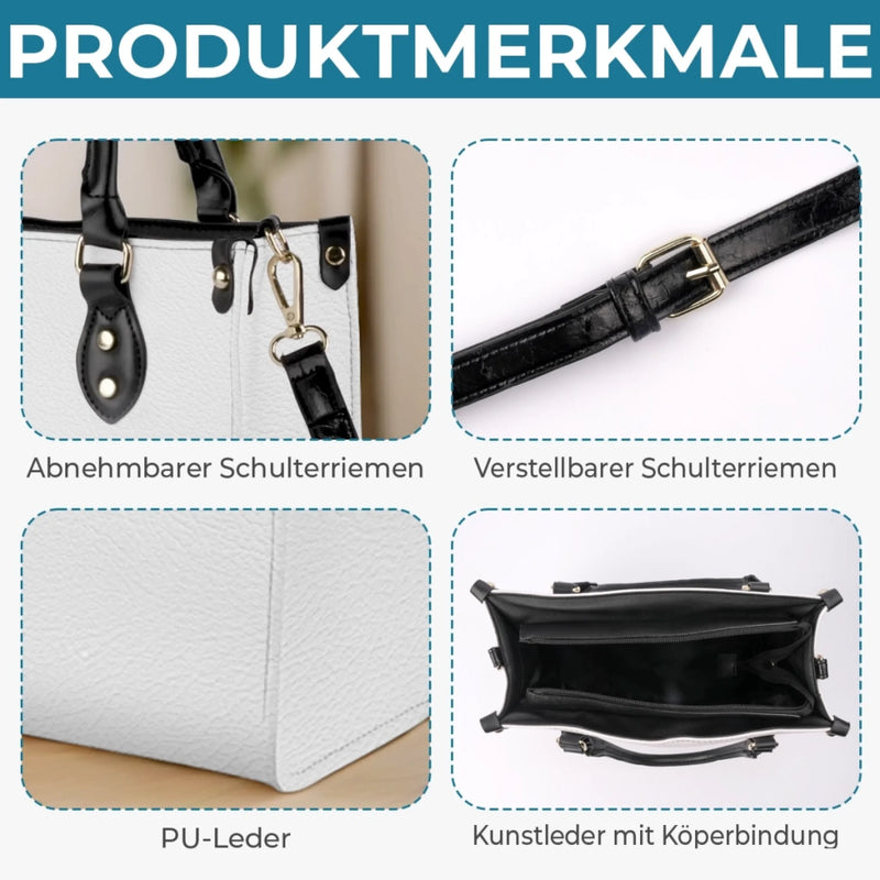 Personalisierte Lederhandtasche nach Maß - Personalisierte Weihnachtsgeschenke Für Buchliebhaber, Bücherwürmer, Leser - Bücher Sind Meine Besten Freunde