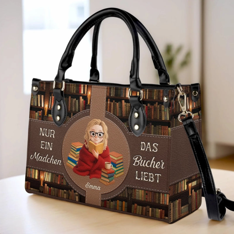 Personalisierte Lederhandtasche nach Maß - Personalisierte Weihnachtsgeschenke Für Buchliebhaber, Bücherwürmer, Leser - Bücher Sind Meine Besten Freunde