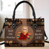 Personalisierte Lederhandtasche nach Maß - Personalisierte Weihnachtsgeschenke Für Buchliebhaber, Bücherwürmer, Leser - Bücher Sind Meine Besten Freunde