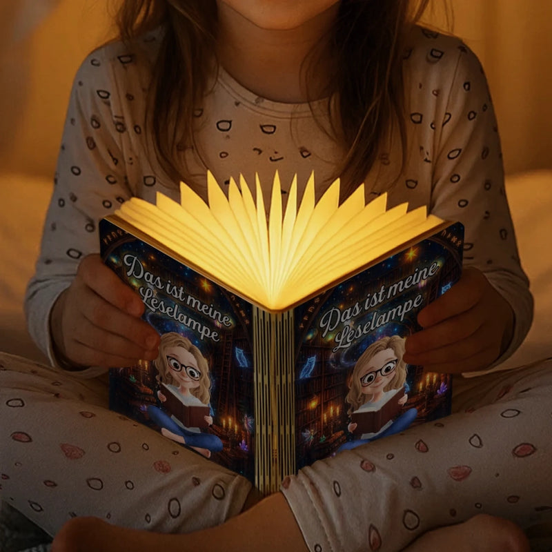 Individuelle Faltbare Led-magie-buchlampe - Personalisierte Büchergeschenke Für Buchliebhaber, Bücherwürmer, Leser - Nur Noch Ein Kapitel