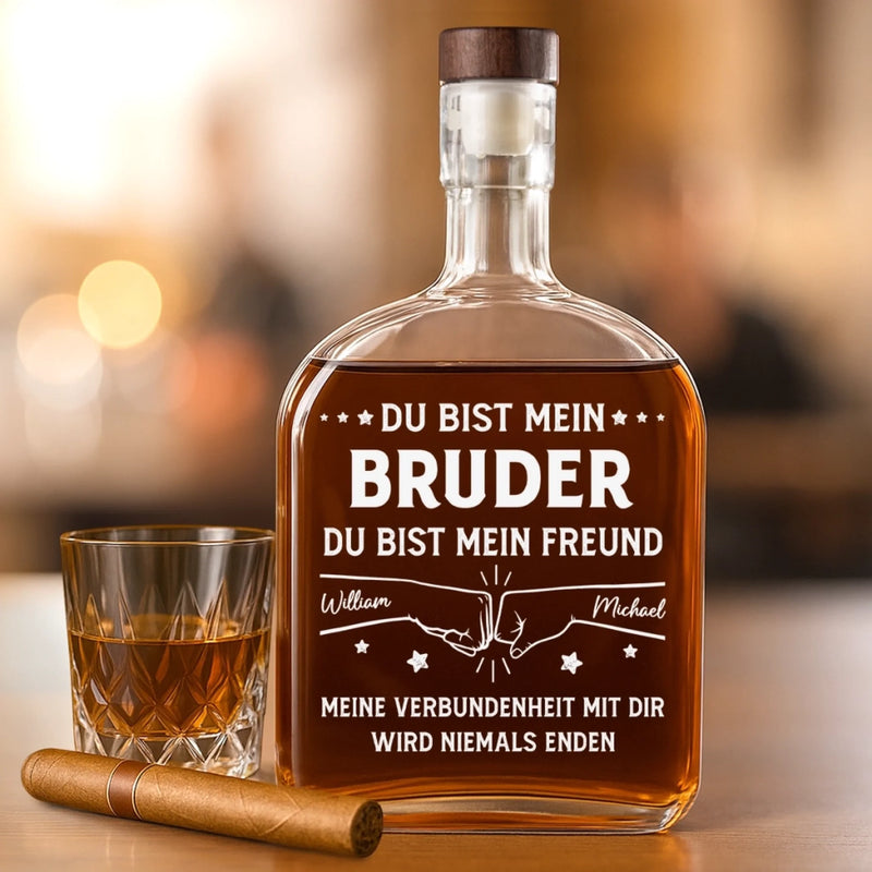 Personalisierte Whiskyflasche – Geburtstagsgeschenk Für Mama, Papa, Bruder, Schwester, Beste Freunde – Du Bist Mein Bruder