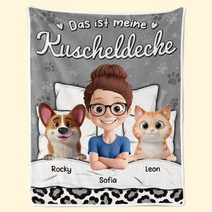 Personalisierte Decke - Personalisierte Weihnachts- und Geburtstagsgeschenke für Familie, Hunde- und Katzenliebhaber – Das Ist Meine Kuscheldecke