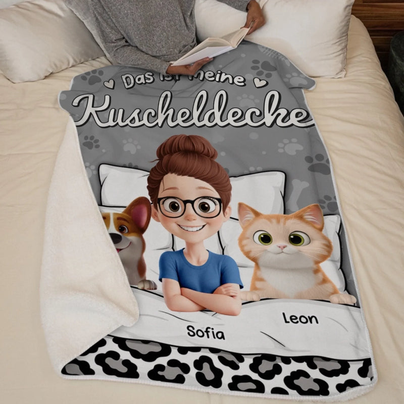 Personalisierte Decke - Personalisierte Weihnachts- und Geburtstagsgeschenke für Familie, Hunde- und Katzenliebhaber – Das Ist Meine Kuscheldecke