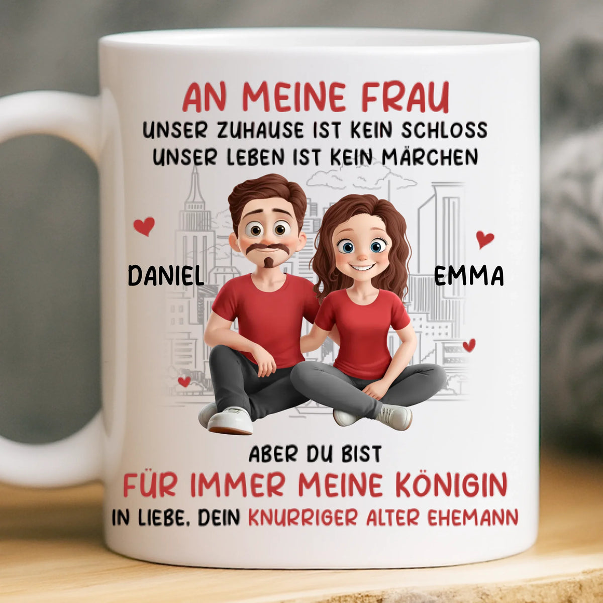 Benutzerdefinierte Tasse – Personalisierte Hochzeitsgeschenke zum Jahrestag für Ehemann und Ehefrau, Ihn und Sie – An Meine Frau