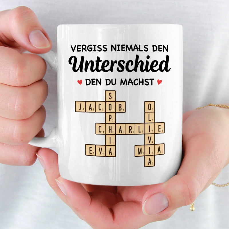 Benutzerdefinierte Tasse – Personalisierte Geburtstagsgeschenke für Kollegen, beste Arbeitsfreunde – Vergiss Niemals Den Unterschied, Den Du Machst