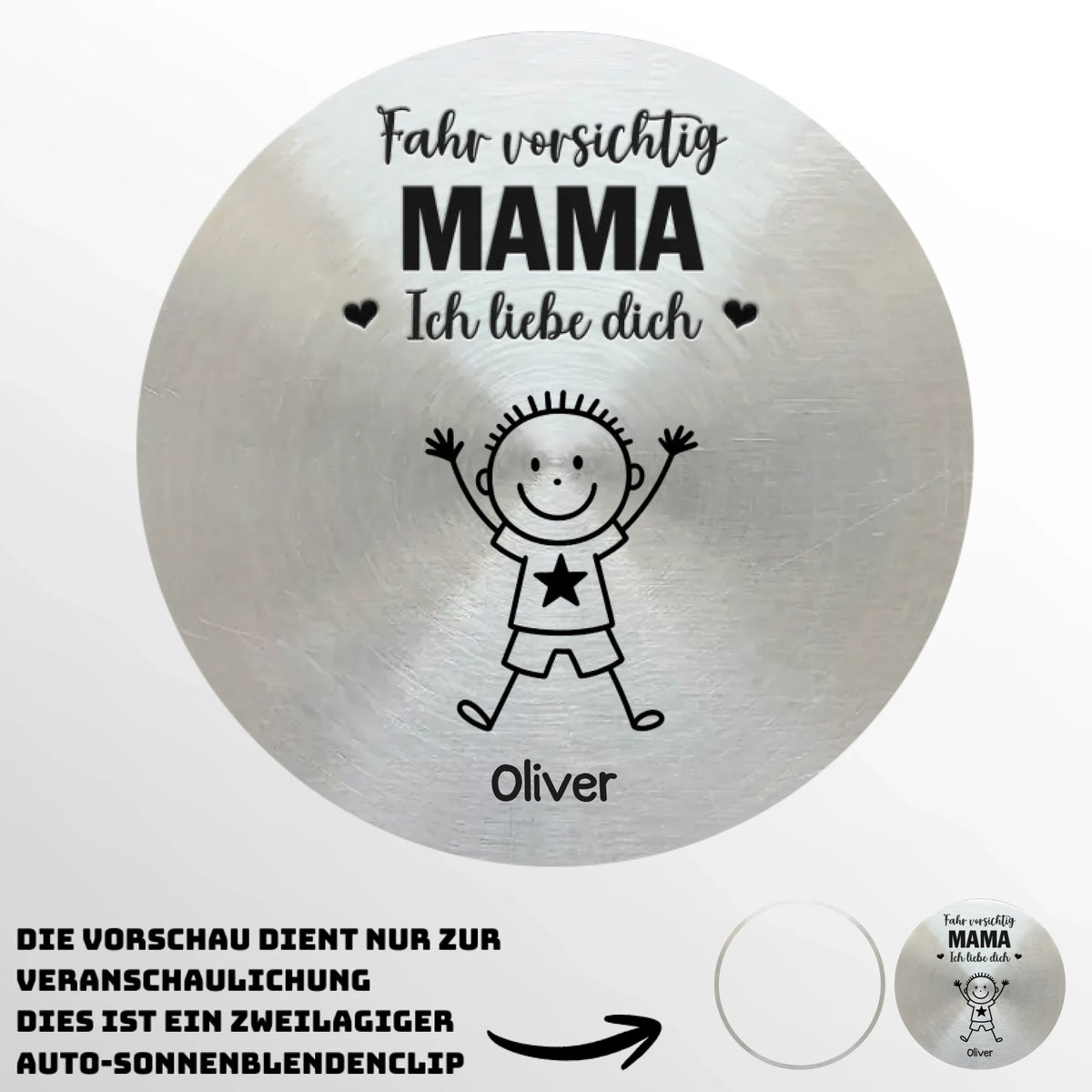 Personalisierte Sonnenblende Clip Fürs Auto – Personalisierte Geburtstagsgeschenke Für Papa Und Opa – Komm Immer Sicher Nach Hause