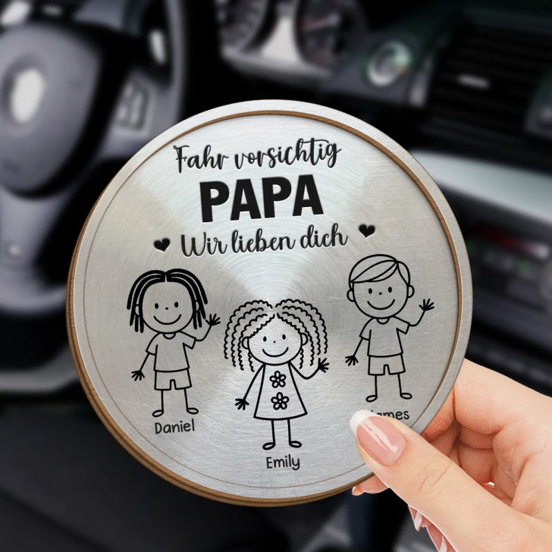 Personalisierte Sonnenblende Clip Fürs Auto – Personalisierte Geburtstagsgeschenke Für Papa Und Opa – Komm Immer Sicher Nach Hause