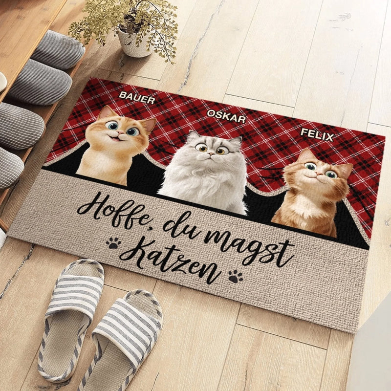 Individuelle Dekomatte Für Zuhause – Personalisierte Weihnachts- und Geburtstagsgeschenke für Familie, Hunde- und Katzenliebhaber – Hoffe, Du Magst Haustiere