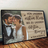 Personalisiertes Horizontales Poster mit Foto – Personalisierte Hochzeitsgeschenke zum Jahrestag für Ehemann und Ehefrau, Ihn und Sie – Von Unserem Ersten Kuss