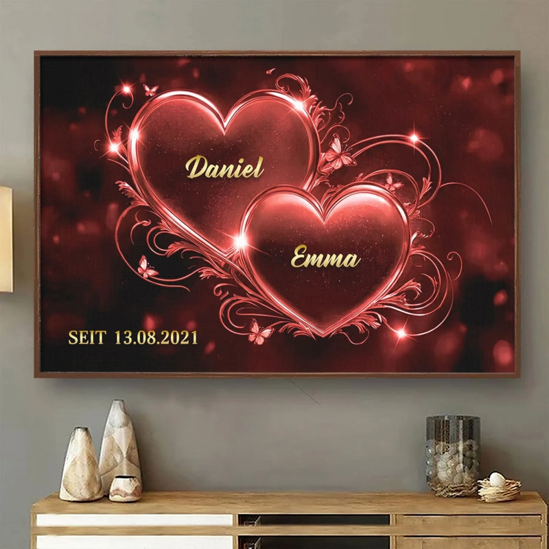 Personalisiertes Horizontales Poster – Personalisierte Hochzeitsgeschenke zum Jahrestag für Ehemann und Ehefrau, Ihn und Sie – Ich Möchte Dich, Ich Liebe Dich