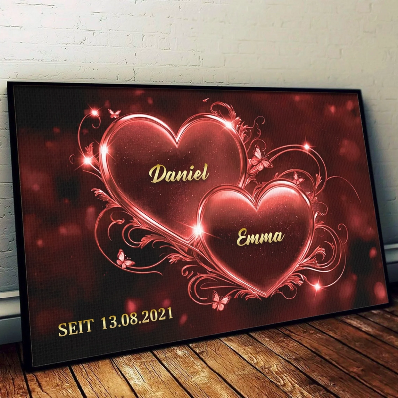 Personalisiertes Horizontales Poster – Personalisierte Hochzeitsgeschenke zum Jahrestag für Ehemann und Ehefrau, Ihn und Sie – Ich Möchte Dich, Ich Liebe Dich