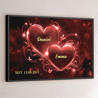 Personalisiertes Horizontales Poster – Personalisierte Hochzeitsgeschenke zum Jahrestag für Ehemann und Ehefrau, Ihn und Sie – Ich Möchte Dich, Ich Liebe Dich