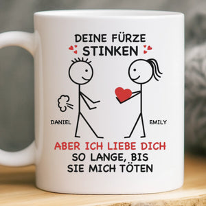 Benutzerdefinierte Tasse – Personalisierte Hochzeitsgeschenke zum Jahrestag für Ehemann und Ehefrau, Ihn und Sie – Aber Ich Liebe Dich So Lange