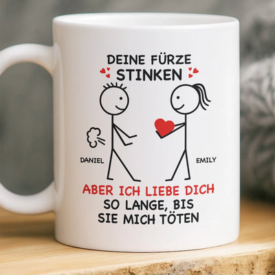 Benutzerdefinierte Tasse – Personalisierte Hochzeitsgeschenke zum Jahrestag für Ehemann und Ehefrau, Ihn und Sie – Aber Ich Liebe Dich So Lange
