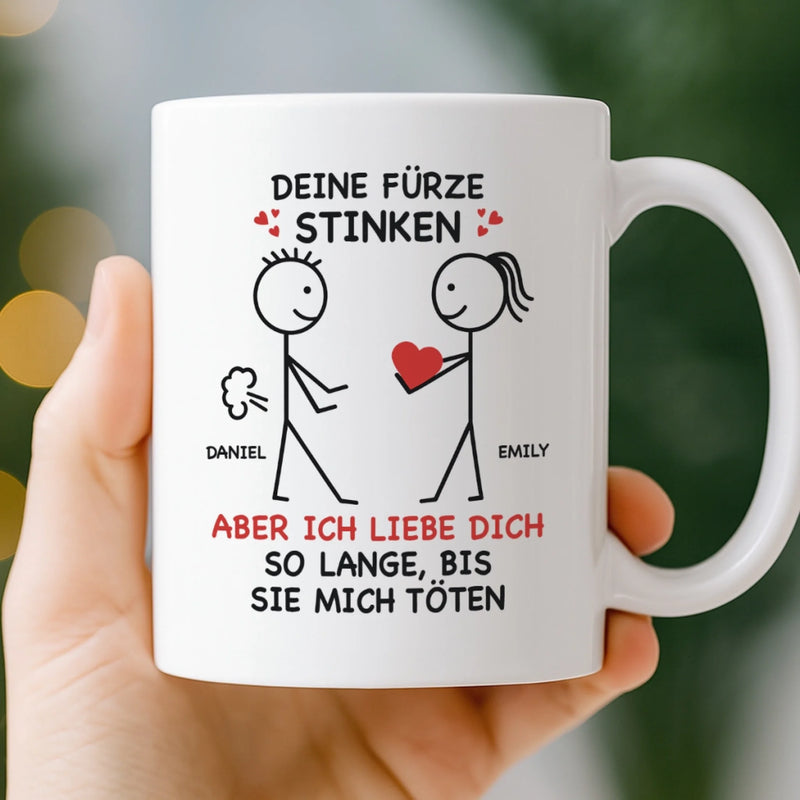 Benutzerdefinierte Tasse – Personalisierte Hochzeitsgeschenke zum Jahrestag für Ehemann und Ehefrau, Ihn und Sie – Aber Ich Liebe Dich So Lange