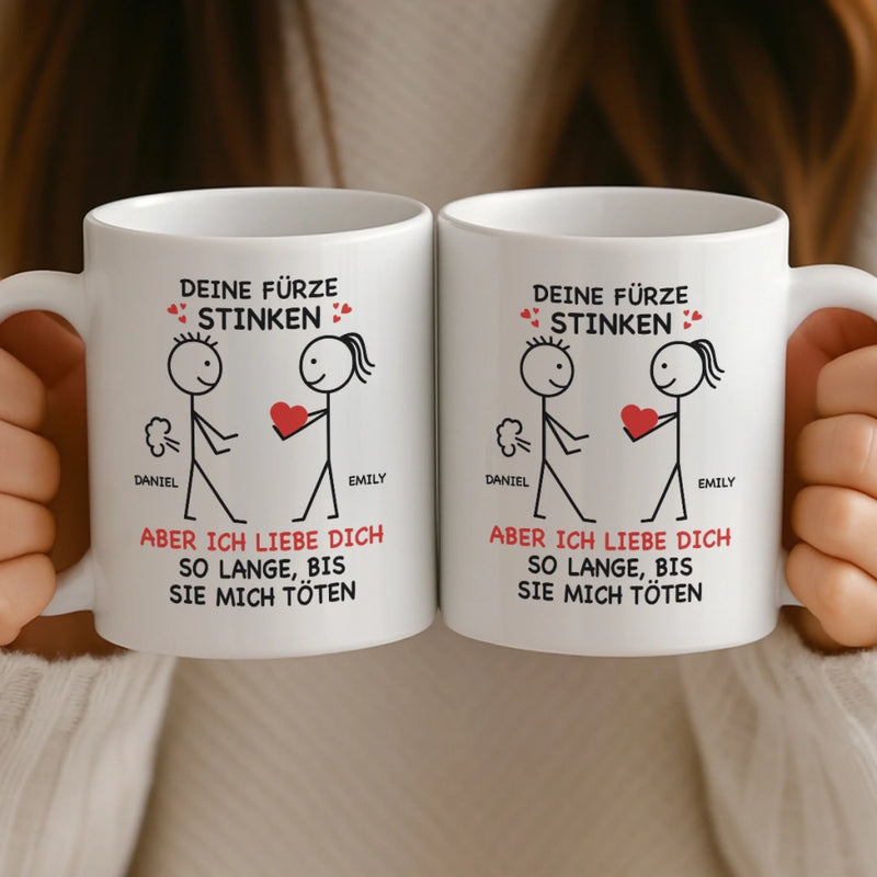 Benutzerdefinierte Tasse – Personalisierte Hochzeitsgeschenke zum Jahrestag für Ehemann und Ehefrau, Ihn und Sie – Aber Ich Liebe Dich So Lange