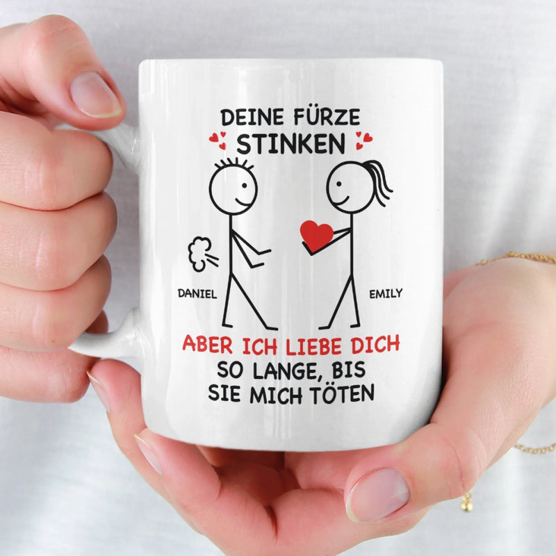 Benutzerdefinierte Tasse – Personalisierte Hochzeitsgeschenke zum Jahrestag für Ehemann und Ehefrau, Ihn und Sie – Aber Ich Liebe Dich So Lange