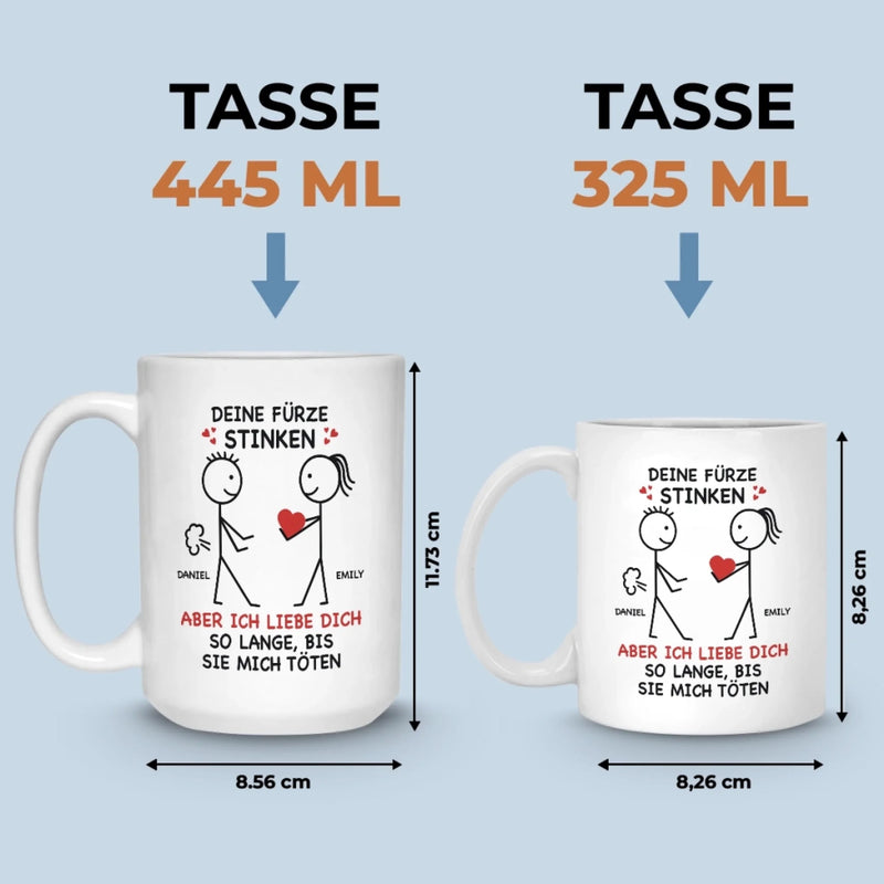Benutzerdefinierte Tasse – Personalisierte Hochzeitsgeschenke zum Jahrestag für Ehemann und Ehefrau, Ihn und Sie – Aber Ich Liebe Dich So Lange