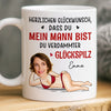 Benutzerdefinierte Tasse mit Foto – Personalisierte Hochzeitsgeschenke zum Jahrestag für Ehemann und Ehefrau, Ihn und Sie – Herzlichen Glückwunsch, Dass Du Mein Ehemann Geworden Bist