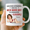 Benutzerdefinierte Tasse mit Foto – Personalisierte Hochzeitsgeschenke zum Jahrestag für Ehemann und Ehefrau, Ihn und Sie – Herzlichen Glückwunsch, Dass Du Mein Ehemann Geworden Bist