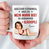 Benutzerdefinierte Tasse mit Foto – Personalisierte Hochzeitsgeschenke zum Jahrestag für Ehemann und Ehefrau, Ihn und Sie – Herzlichen Glückwunsch, Dass Du Mein Ehemann Geworden Bist