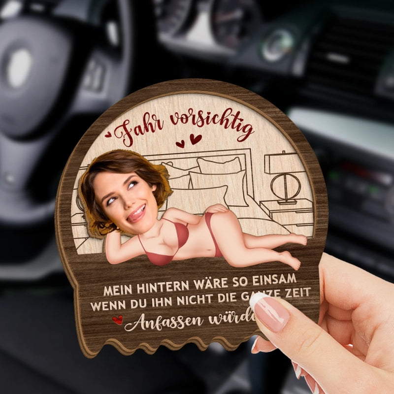 Personalisierte Sonnenblende Clip Fürs Auto mit Foto – Personalisierte Hochzeitsgeschenke zum Jahrestag für Ehemann und Ehefrau, Ihn und Sie – Fahr Vorsichtig