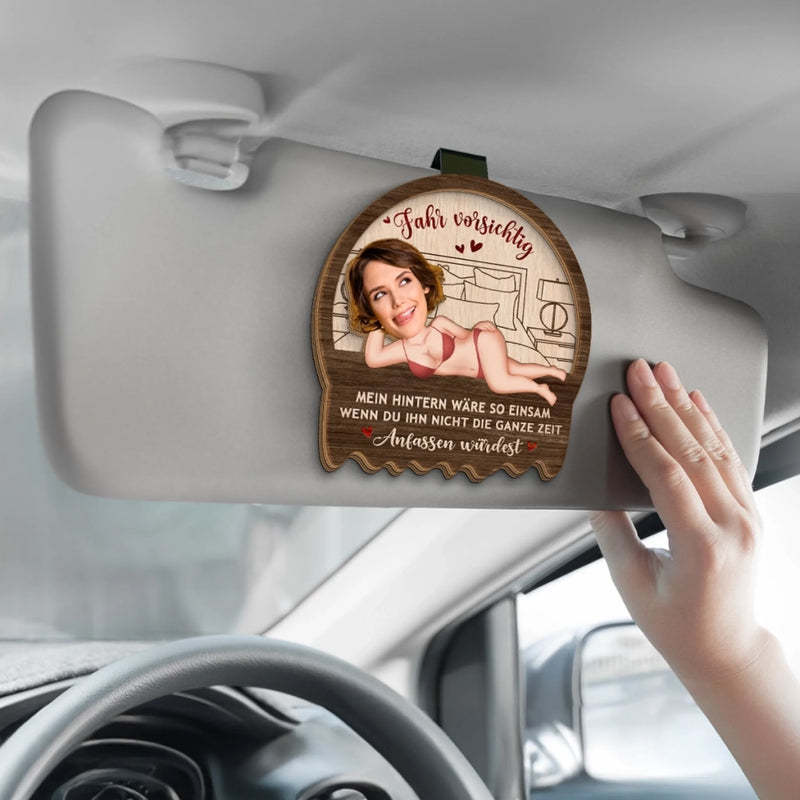 Personalisierte Sonnenblende Clip Fürs Auto mit Foto – Personalisierte Hochzeitsgeschenke zum Jahrestag für Ehemann und Ehefrau, Ihn und Sie – Fahr Vorsichtig