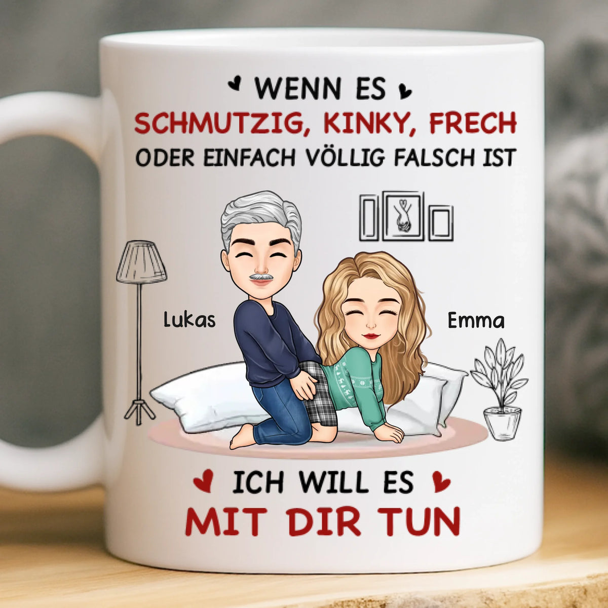 Benutzerdefinierte Tasse – Personalisierte Hochzeitsgeschenke zum Jahrestag für Ehemann und Ehefrau, Ihn und Sie – Ich Werde Es Mit Dir Tun