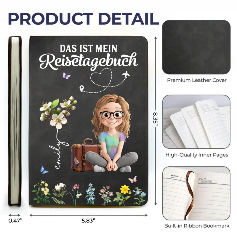 Individuell Notizbuch Aus Leder – Personalisierte Geburtstagsgeschenke Für Beste Freundinnen, Schwestern, Familie Und Dich Selbst – Das Ist Mein Reisetagebuch