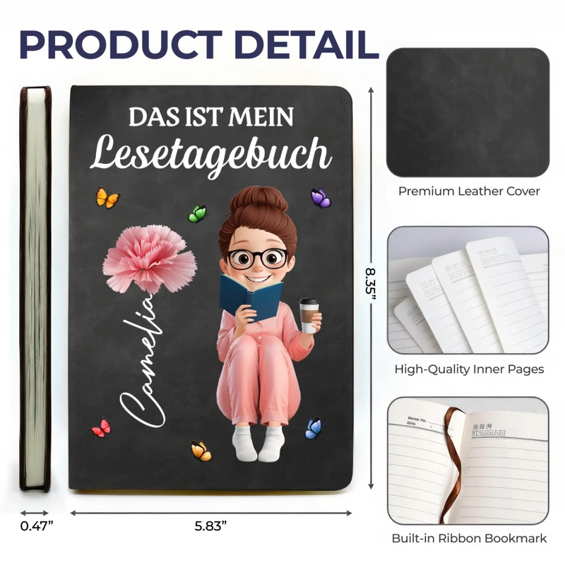 Individuell Notizbuch Aus Leder – Personalisierte Geburtstagsgeschenke Für Beste Freundinnen, Schwestern, Familie Und Dich Selbst – Das Ist Mein Lesetagebuch