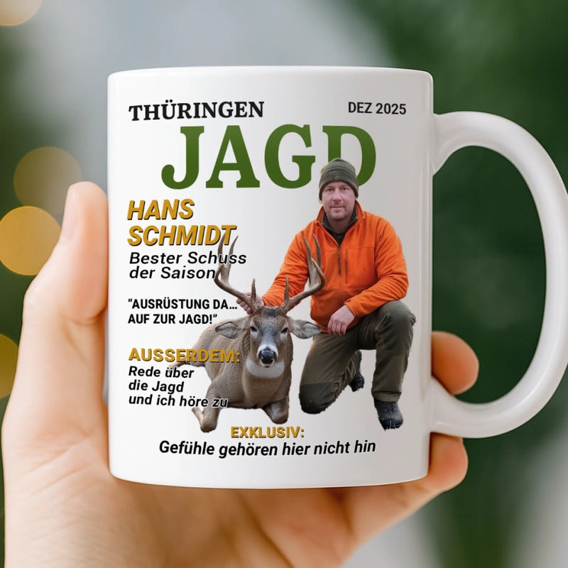 Benutzerdefinierte Tasse mit Foto – Personalisierte Geburtstagsgeschenke für Jäger – Wild im Herzen