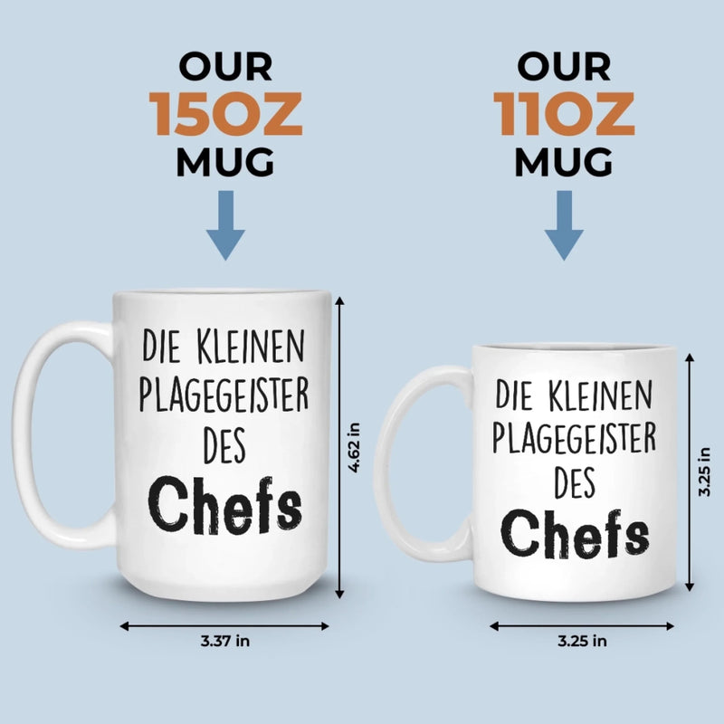 Benutzerdefinierte Tasse – Personalisierte Geburtstagsgeschenke für Kollegen, beste Arbeitsfreunde – Die Kleinen Plagegeister Des Chefs