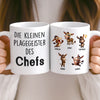 Benutzerdefinierte Tasse – Personalisierte Geburtstagsgeschenke für Kollegen, beste Arbeitsfreunde – Die Kleinen Plagegeister Des Chefs