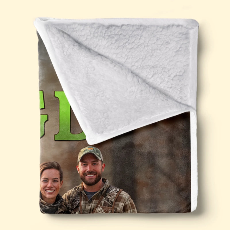 Personalisierte Decke mit Foto – Personalisierte Geburtstagsgeschenke für Jäger – Wild im Herzen