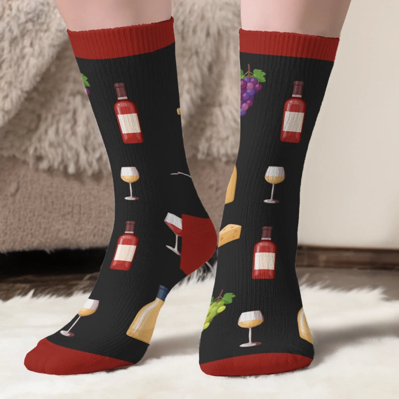 Personalisierte Socken – Personalisierte Weihnachts- und Geburtstagsgeschenke für Beste Freundinnen, Schwestern, die Familie und Dich Selbst – Bring Mir Wein