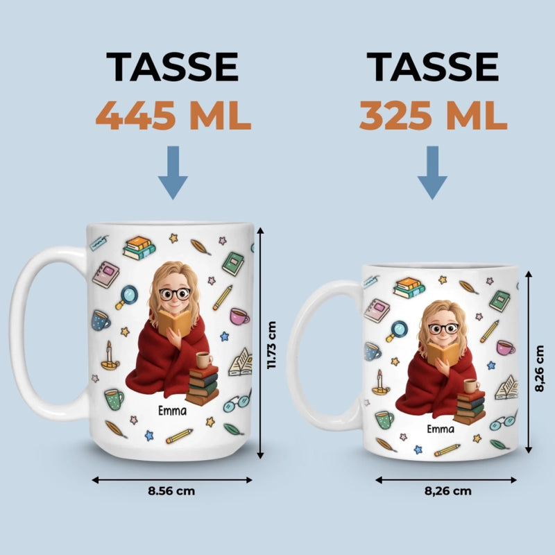 Personalisierte Tasse - Personalisierte Bücher Geschenke Für Buchliebhaber, Bücherwürmer, Leser - Ich Bin Verbucht